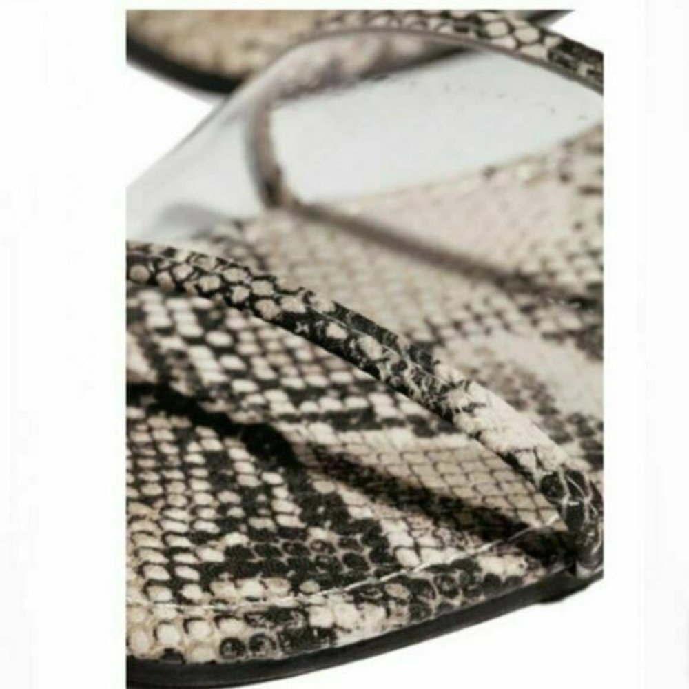 NIB Animal Print Flats Transparent and Snakeskin - Picture 2 of 15